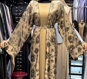 Wholesale Umbrella Abaya Stone Work Handmade Sequined Arabic Dubai Style Full Flare Nida Fabric Evening Party Dress - Product Image 5