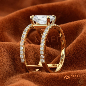 Radiant Cut Diamond Double Band <b>Ring</b> in Sterling Silver Premium <b>Open</b> Double Band <b>Ring</b> in Silver with Diamonds - Product Image 4