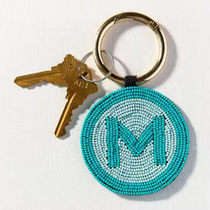 Embroidered Fabric <b>Keychain</b> with Bright Beads Unique Design Gift For Every Kind of Party color navy blue/golden and brown color - Product Image 5
