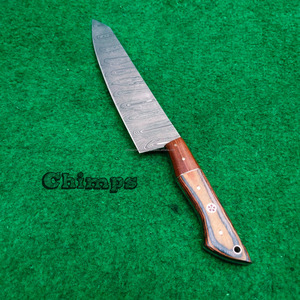 Couteau de Chef en Acier Damas Forgé à la Main, Nouveau Design Japonais Moderne, pour la Cuisine Quotidienne, Manche en Bois Écologique, Vente en Gros - Product Image 2