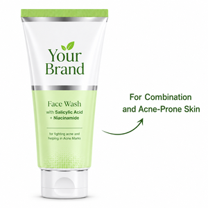 Nettoyant Visage Hydratant en Gel Marque Blanche en Gros avec Niacinamide et Acide Salicylique pour Tous Types de Peaux – Combat l'Acné et Contrôle le Sébum - Product Image 2