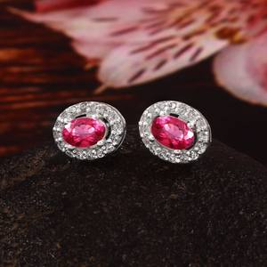 Pendientes colgantes de zafiro rosa, plata de ley 925, joyería para mujer, regalo de San Valentín, propuesta de compromiso, joyería fina de lujo - Product Image 1