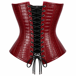 Corsé de cuero color borgoña COSH CORSETS para mujer, moldeador de figura. - Product Image 3