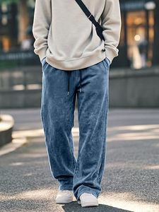 Pantalon décontracté gris en toile pour homme, coupe ample, taille élastique, demi-fermeture éclair, poches latérales, respirant, léger, protection UV, été - Product Image 3