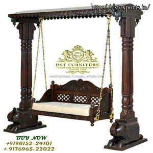 Columpio Jhoola Moderno para Interiores con Base de Elefante, Madera de Primera Calidad, Columpio Jhula para Interiores y Exteriores, Decoración para el Hogar en EE. UU. - Product Image 6