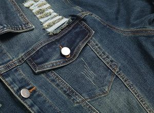 Veste en jean tricotée décontractée pour homme, 100 % coton, avec logo personnalisé sur le devant, respirante, écologique et à séchage rapide – Vente en gros de haute qualité - Product Image 2