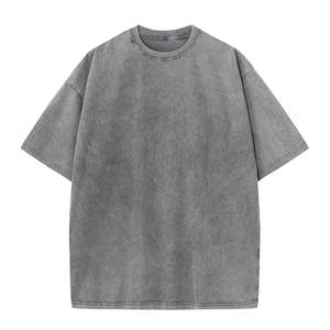 T-shirt en denim vierge pour streetwear, impression DTG, grande taille, pour homme, effet délavé, vintage, surdimensionné, 300 grammes, modal - Product Image 2