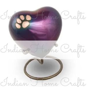 Purple Heart Pet Urn <b>Keepsake</b> Cremation <b>Memorial</b> Urn Brass <b>Keepsake</b> Casket Paw Decor for Home - Product Image 3