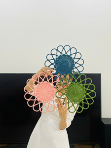 Rustic Rattan Coaster Table <b>Mat</b> - Beautiful Flower Design Rattan <b>Plate</b> For Hotel - Product Image 3