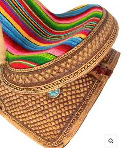 Selle Western en cuir brut pour chevaux, équipement d'équitation, selles de plaisir pour le barrel, produits d'équitation anglaise pour courses de chevaux, en provenance d'Inde, au meilleur prix - Product Image 2
