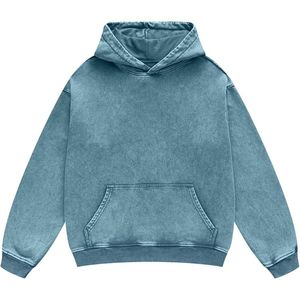<b>Brown</b> Vintage Acid Wash Hoodie Oversized Fleece Pullover Sweatshirt For Casual Street Inspired Daily Wear - Product Image 3