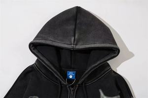 Sudadera con Capucha y Cremallera Unisex, 100% Algodón, de Alta Calidad, con Estampado de Telaraña, Estilo Hip Hop, Sudadera Corta con Cremallera y Diseño de Araña - Product Image 6