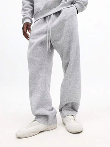 Light Grey 440gsm Quarter-<b>Zip</b> <b>Hooded</b> Fleece Vintage Tracksuit Set Relaxed Sweatshirt Drawstring Sweatpants Premium Streetwear - Product Image 3