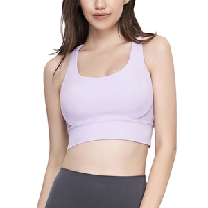 Soutien-gorge de sport à soutien élevé pour femmes avec bretelles croisées Nylon doux GYM soutiens-gorge respirant entraînement coussinets intérieurs grande taille ensembles 2026 Style - Product Image 3