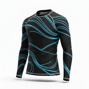 Unisex Rash Guard Long Sleeve Swim Shirt Quick Dry Compression UPF 50+ Eco-Friendly Anti-Bacterial Spandex/Polyester <b>Surfing</b> - Product Image 2