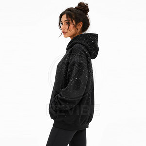 New Design Long Sleeves Women <b>Rhinestone</b> <b>Hoodies</b> Cotton Wholesale Price Women <b>Rhinestone</b> <b>Hoodies</b> - Product Image 2