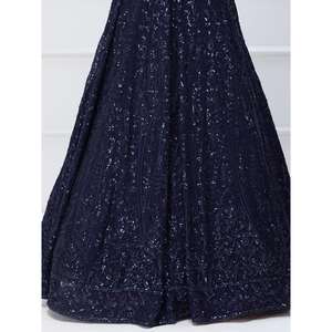 Belle bleu marine paillettes Georgette fiançailles porter Lehenga Choli - Product Image 1