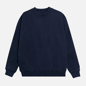 <b>Men</b> <b>Pullover</b> Crewneck Sweatshirt Oversized Cotton Fleece Casual Streetwear Loose Fit Solid Color - Product Image 3