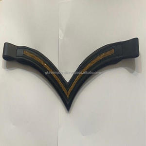 พรีเมี่ยมสีดำภาษาอังกฤษหนังที่ว่างเปล่าช่องเบาะม้าคิ้ววงดนตรี V รูปร่างคิ้ววงด้วยประกายทองคริสตัล Bling - Product Image 4