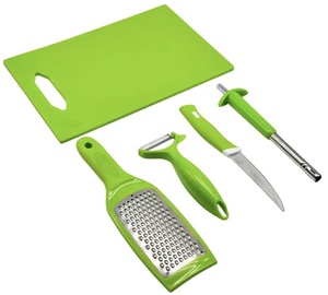 Ensemble de râpes à fromage manuelles en acier inoxydable vert, éplucheur et trancheur de légumes avec planche à découper, outils de préparation professionnels pour la cuisine - Product Image 1