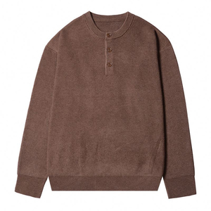 Men's Premium Soft Knit <b>Henley</b> Sweater <b>Long</b> <b>Sleeve</b> Button Neck Pullover Warm Casual Winter Clothing OEM ODM Wholesale - Product Image 3