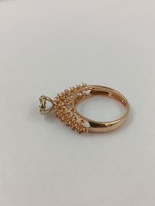 Anillo de Oro Macizo de Lujo con Nuevo Diseño para Mujer, Montura de Anillo de Oro con Diamantes Reales, Montura de Compromiso, Venta al por Mayor OEM - Product Image 6