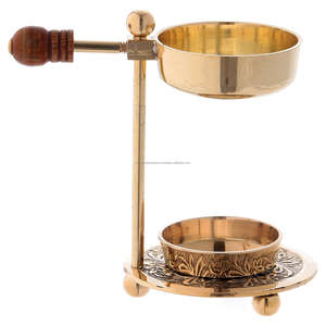 Brûleur d'arômes sans fumée en laiton et résine, réglable en hauteur, pour bougies chauffe-plat, encensoir de table en métal, en gros - Product Image 3
