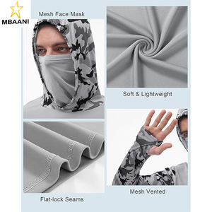 Chemise à capuche de pêche pour homme - Protection solaire UPF 50+ - Chemises à manches longues avec masque facial en maille - Product Image 4