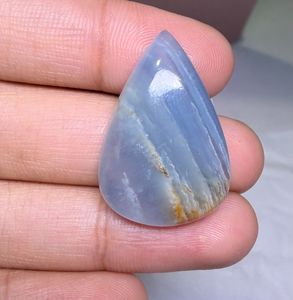 Cabochon de calcite bleue naturelle à bandes, pierre précieuse en vrac, vente en gros, calcite bleue naturelle faite à la main, pierre précieuse en vrac - Product Image 1