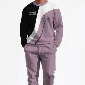 Luxury Fashion Mens Tracksuit <b>Set</b> Streetwear 2 Piece <b>Set</b> Cotton Fleece Custom Embroidery Logo Heavyweight Premium Quality ODM - Product Image 1