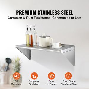 Supporti per Mensole Galleggianti in Acciaio Inox con Capacità di Carico di 250 Libbre, 12" X 36", Montaggio a Parete per Mensole Commerciali - Product Image 2