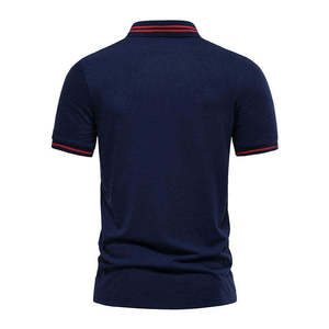 เสื้อโปโลผ้าฝ้ายระบายอากาศสำหรับผู้ชาย ลายพิมพ์ แฟชั่นลำลอง ไม่หดตัว ผลิตจากโรงงาน - Product Image 3