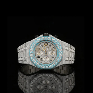 Reloj de Cuarzo Octagonal para Hombre con Moissanita, 42 mm, Cronógrafo, Esfera Analógica, Cristal de Zafiro, Cierre Desplegable, Estilo de Lujo - Product Image 1