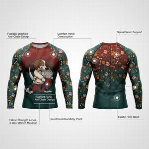 Vêtements de combat BJJ, sous-vêtements de compression pour le kickboxing, 180 GSM, légers, séchage rapide, manches longues, design par sublimation, rashguard - Product Image 2