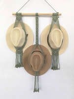 Support de chapeau en macramé avec logo personnalisé, porte-manteau pliable pour la maison, le garage, le bureau, décoration murale simple ou double, multifonctionnel