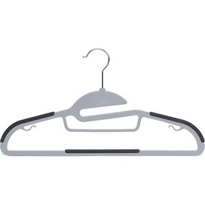 Appendiabiti in plastica sottile grigio antiscivolo con rivestimento in gomma, salvaspazio, con gancio girevole a 360 gradi, confezione da 50 - Product Image 2