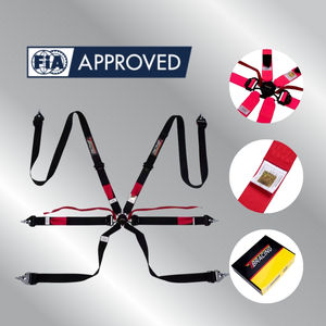 Arnés de Seguridad de 6 Puntos para Carreras de Rally, 2 Pulgadas, Homologado por la FIA 8853-2016, Color Personalizado OEM ODM, Hebilla Integrada con Patente de Taiwán, Correas de Alta Resistencia - Product Image 3