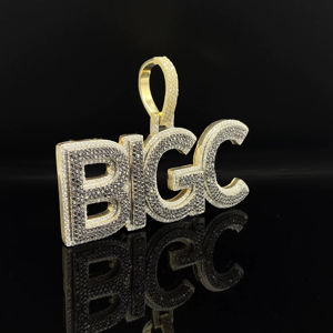 Collar con Colgante de Diamantes Estilo Gota, Chapado en Oro Personalizado, Estilo Hip Hop - Product Image 1