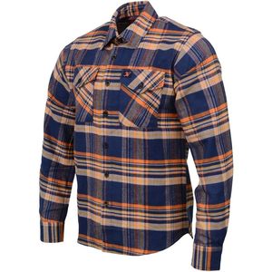 2025 Leather MNG11700 Men's 'The Wolfman' <b>Blue</b>/Orange Long Sleeve 10.5-Oz Heavy-Duty Cotton <b>Flannel</b> <b>Shirt</b> - Product Image 5
