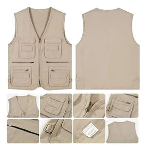 <b>Black</b> Multi Pocket Tactical <b>Vest</b> Utility Waistcoat Zip Up Workwear Outdoor Hiking Hunting Fishing - Product Image 4