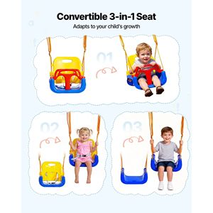 Set Altalena e Salterello 2 in 1 per Bambini con Seduta in Plastica Spessa e Supporto Pieghevole in Metallo Rinforzato, Prodotto 4-in-1 - Product Image 4