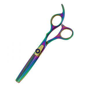 Tijeras de Peluquería Profesionales Multicolor de Acero Inoxidable Alemán para Desbastar, para Diestros, Punta Afilada, Mango Mediano, para Salón de Belleza - Product Image 4