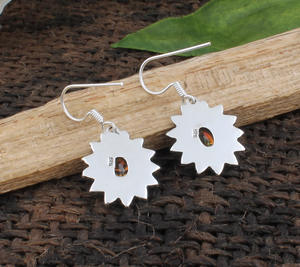 Pendientes de Topacio Místico Natural, Plata de Ley 925, Piedras Preciosas Multicolores Auténticas, Joyería de Lujo para Bodas y Fiestas - Product Image 3