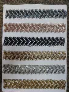 Borde de encaje con diamantes de imitación y pedrería de cristal de alta gama para sari y caftán, accesorios de confección al por mayor de fábrica. - Product Image 2