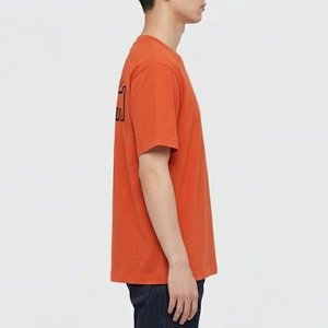 Nouveaux t-shirts pour hommes RTS High Demands, logo personnalisé imprimé, couleur orange, style streetwear, col rond, tissu respirant et confortable. - Product Image 4