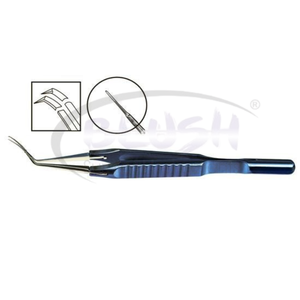 Cross Action Capsulorhexis Forceps Curved Ophthalmic Cataract Surgery Capsulotomy <b>Instrument</b> By Blush <b>Surgical</b> - Product Image 2