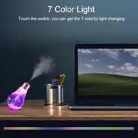 Humidificateur d'air à ampoule 400ML, USB créatif et lumineux, Mini diffuseur d'arôme LED, veilleuse, 7 couleurs