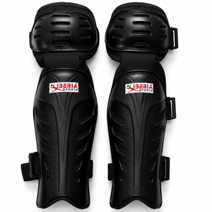 Protège-tibias de hockey sur glace IBERIA Premium |   Sangles réglables personnalisées, protection contre les chocs en plastique PP rigide, absorption des chocs, respirant - Product Image 2