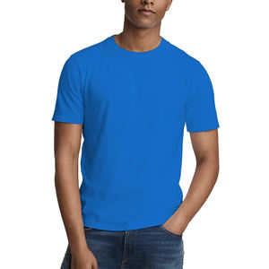 T-shirts en coton uni à col rond pour hommes, fabricants de t-shirts vierges sur mesure pour hommes, vente en ligne à bas prix - Product Image 3