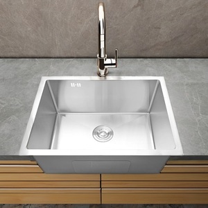 Évier de cuisine en acier inoxydable 304 à bol unique fait à la main en forme de rectangle de l'usine du Vietnam excellent prix avec un trou - Product Image 1